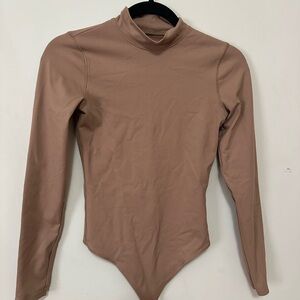 Abercrombie & Fitch Tan Long Sleeve Bodysuit